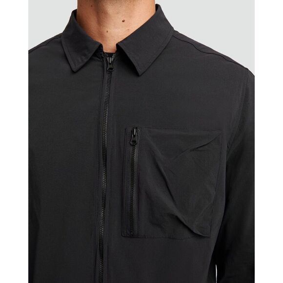 NWOT MAAP Ultra Minimalist Motion Long Sleeve Zip Up Black Shirt Men’s XXL - Picture 2 of 16